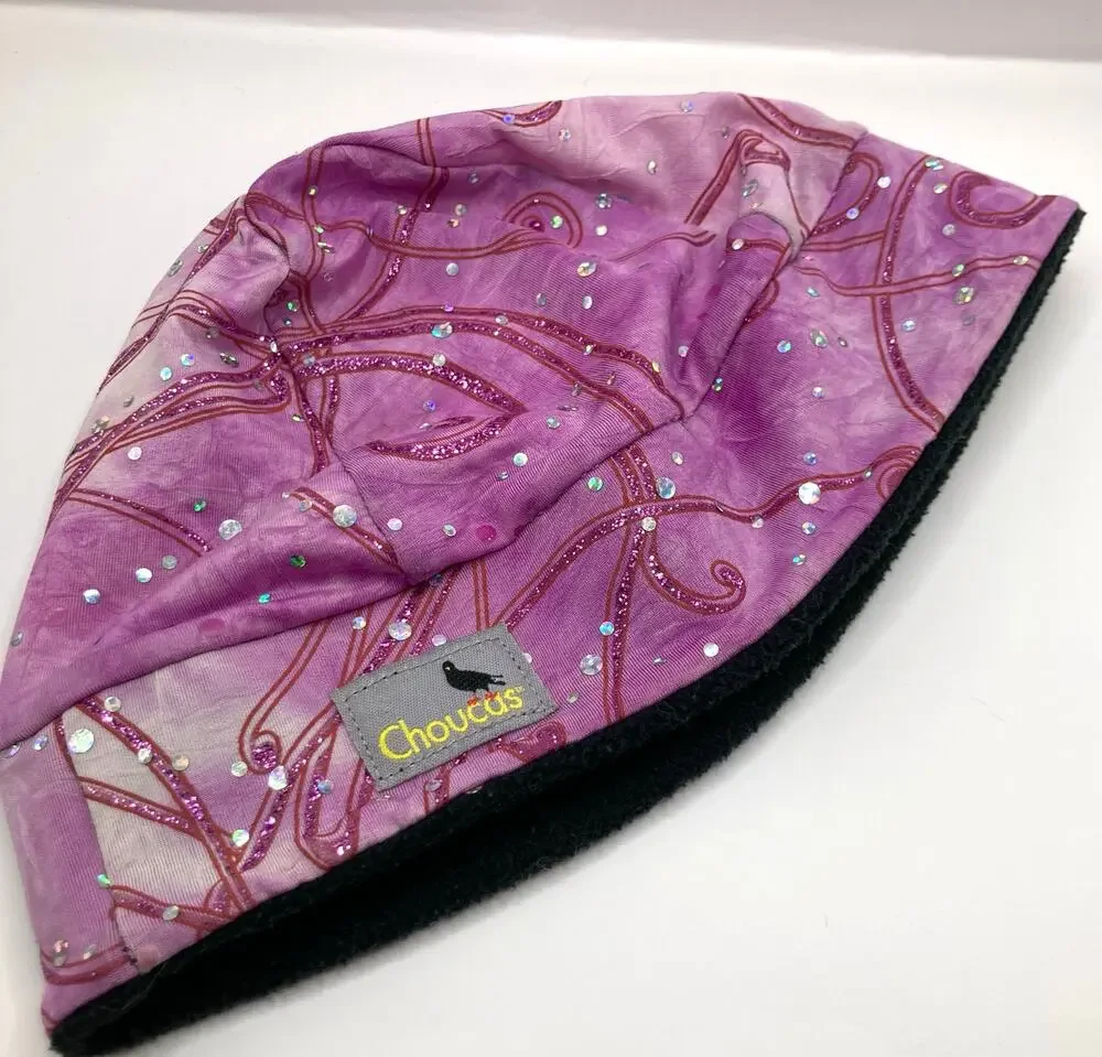 Choucas Kids 2-5 GLIDE Pink Tie-Dye Rhinestone Fleece Lined Winter Hat Outdoors